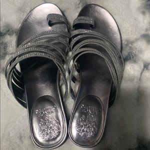 Vince Camuto Rhinestone-covered synthetic upper, Synthetic lining and sole